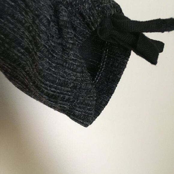 Max Studio Grey Knit Tie Up Ruched Sleeve Sweater - Picture 5 of 16